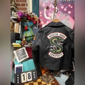 Women Riverdale Southside Serpents Faux Leather Biker Club Jughead Jones Jacket